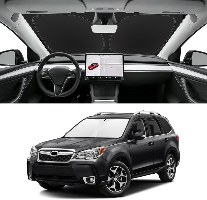 SLOGENTO Custom Fit Windshield Sun Shade for Subaru Forester 2014-2018, Blocks UV & Heat, Front Window Sunshade, Easy Fold & Store - Image 1